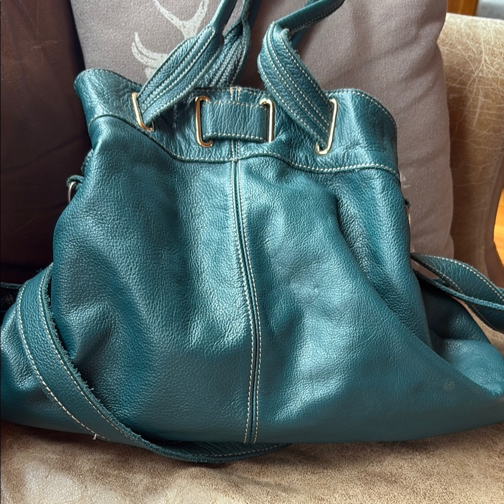 Aqua Madonna Blue Shoulder Bag with Slouchy Design